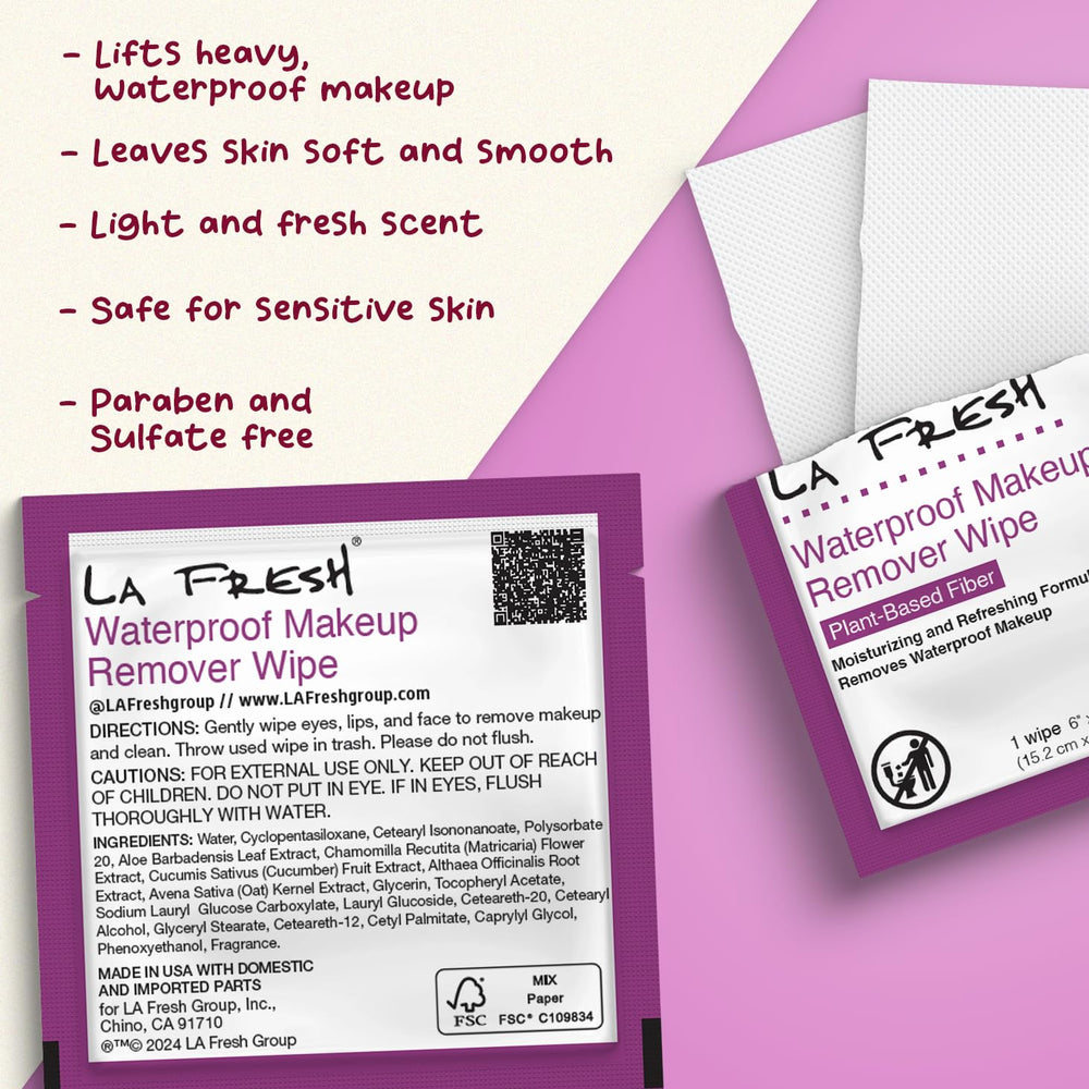La Fresh 24/7 wipes with vitamin E soften and moisturize the skin