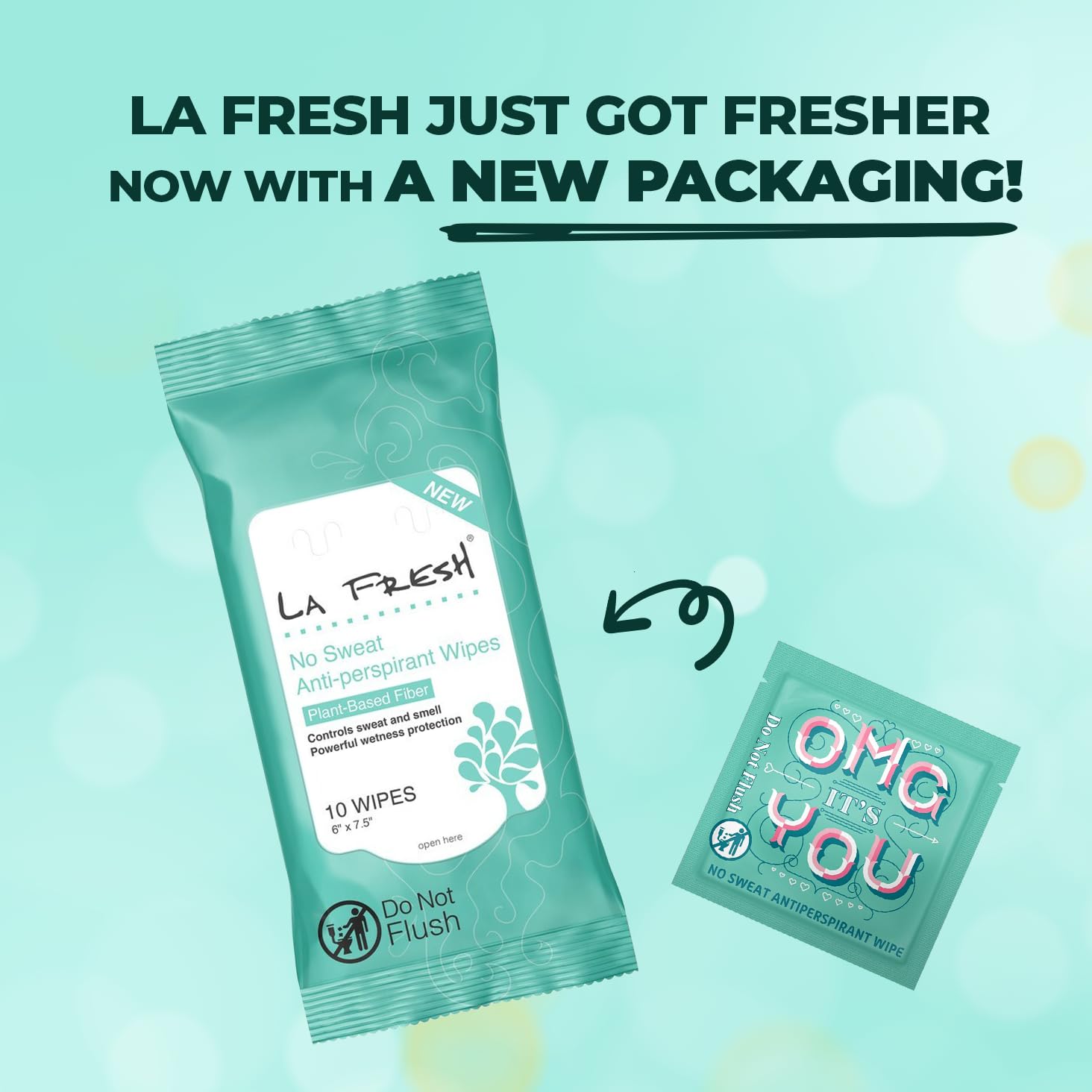 La Fresh antiperspirant wipe used on neck for all-over freshness.