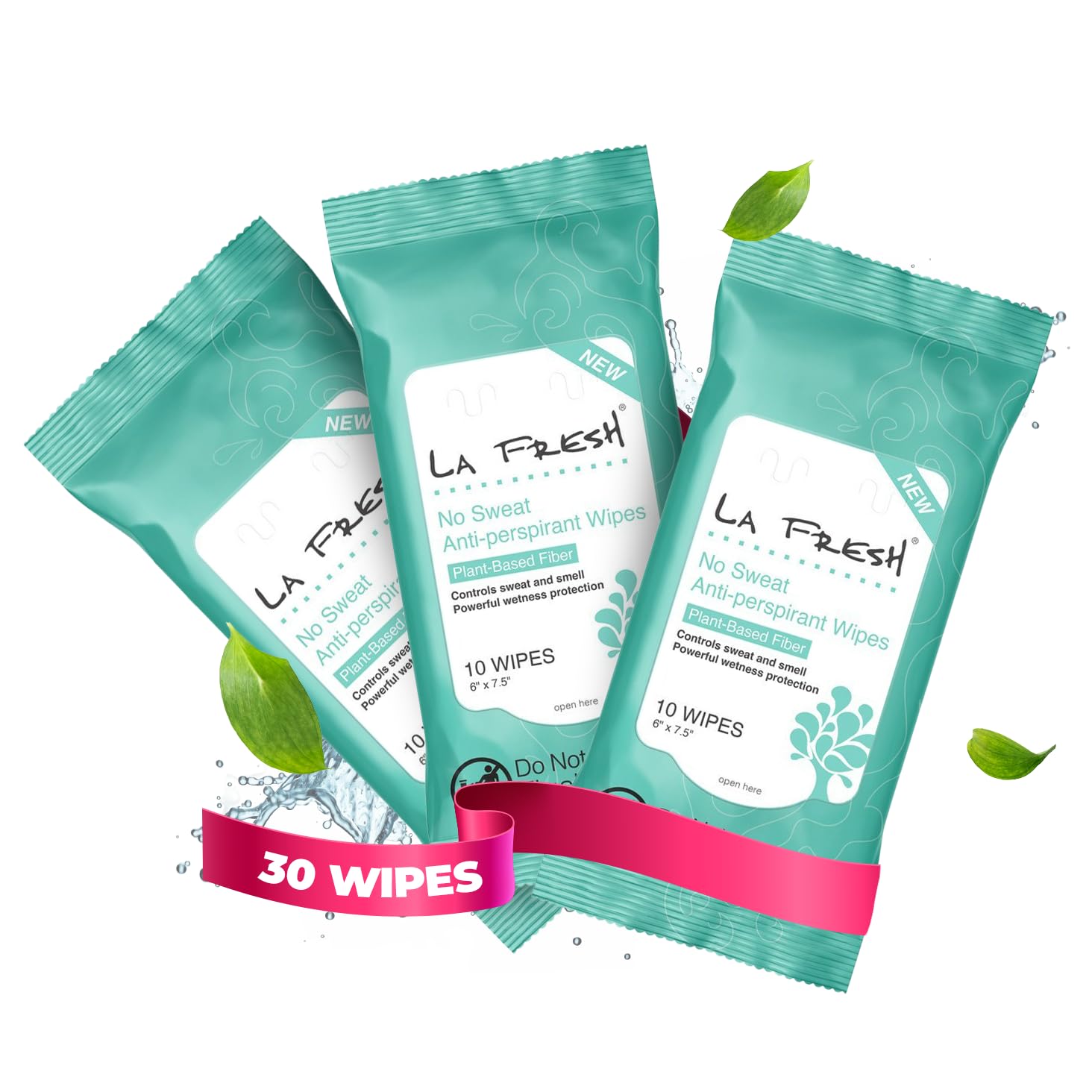 La Fresh antiperspirant wipes packaging display for on-the-go freshness.