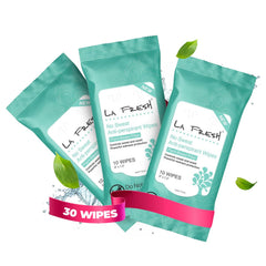 La Fresh antiperspirant wipes packaging display for on-the-go freshness.