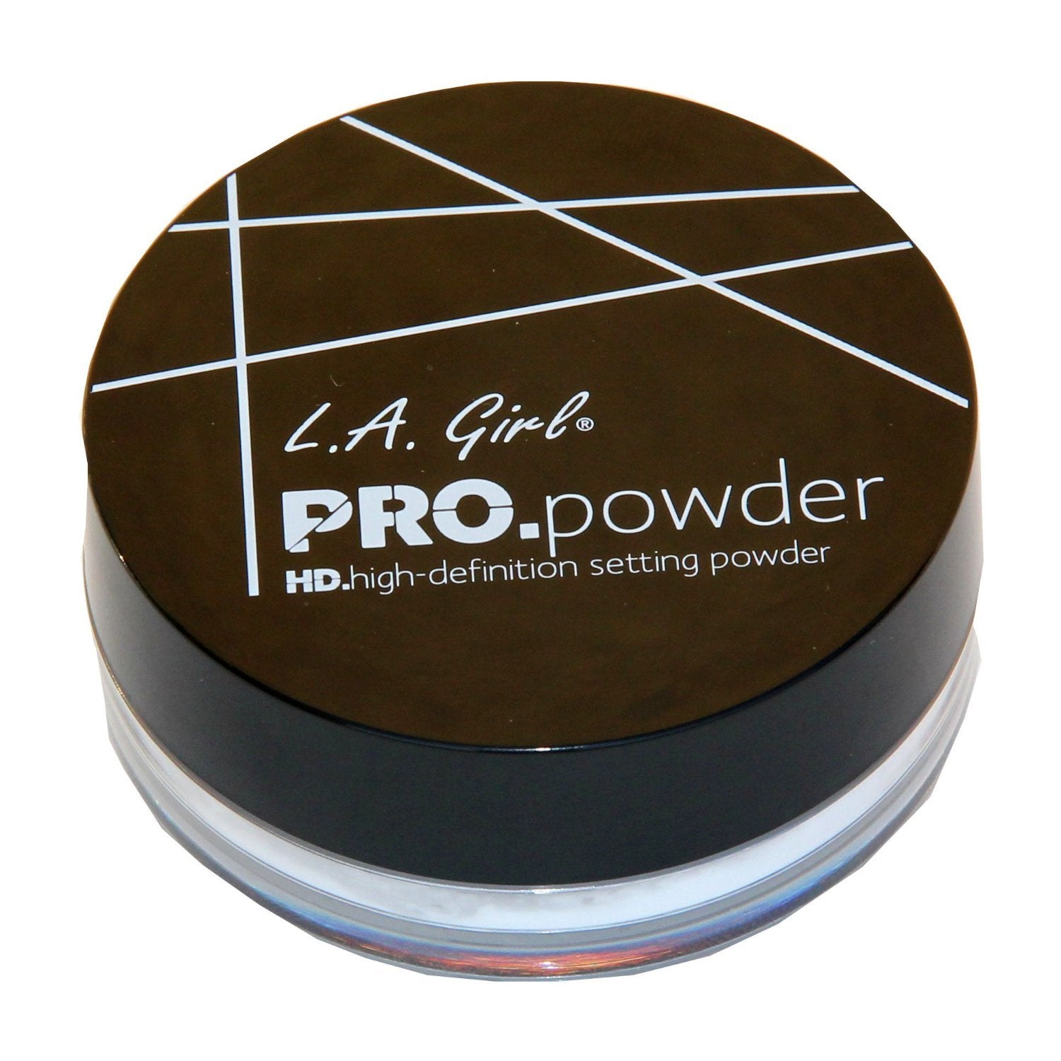 Fluffy brush applying L.A. Girl BB Pro Powder translucent