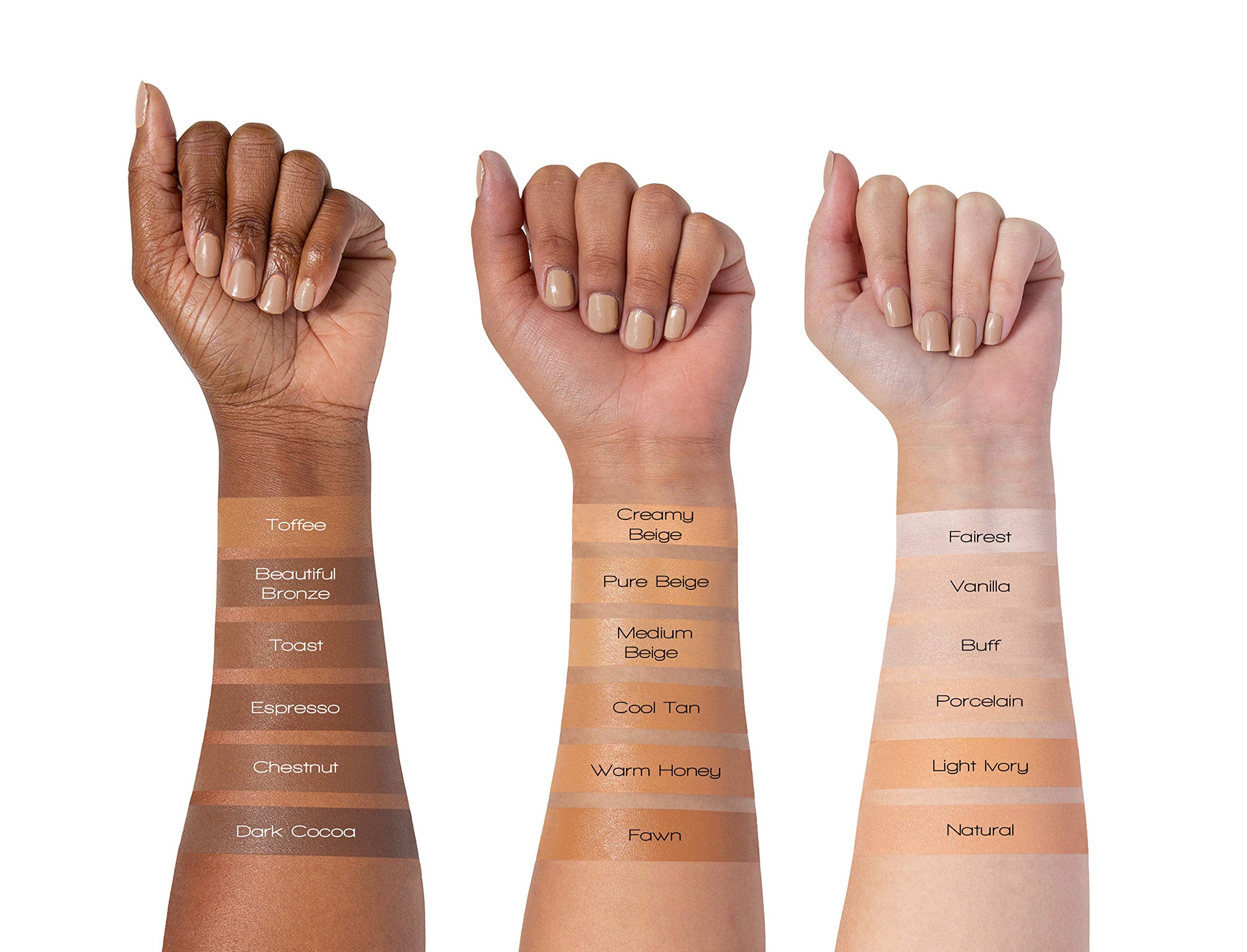 L.A. Girl HD Pro.Conceal Chestnut GC986 under-eye swatch camouflages darkness.