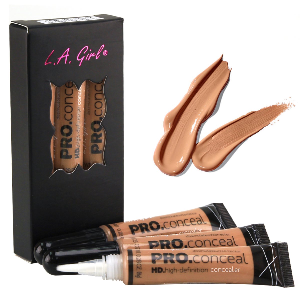 L.A. Girl HD Pro Conceal Warm Honey bottle close-up for natural under-eye brightening and blemish coverage