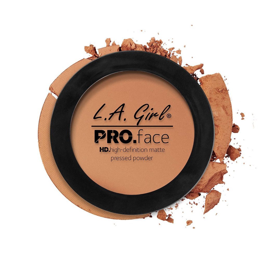LA Girl HD Pro Matte Powder in Warm Caramel compact for a natural, long-lasting matte finish