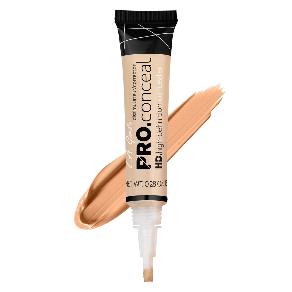 L.A. Girl HD Pro.Conceal Light Ivory bottle demonstrating all-day crease-resistant coverage.