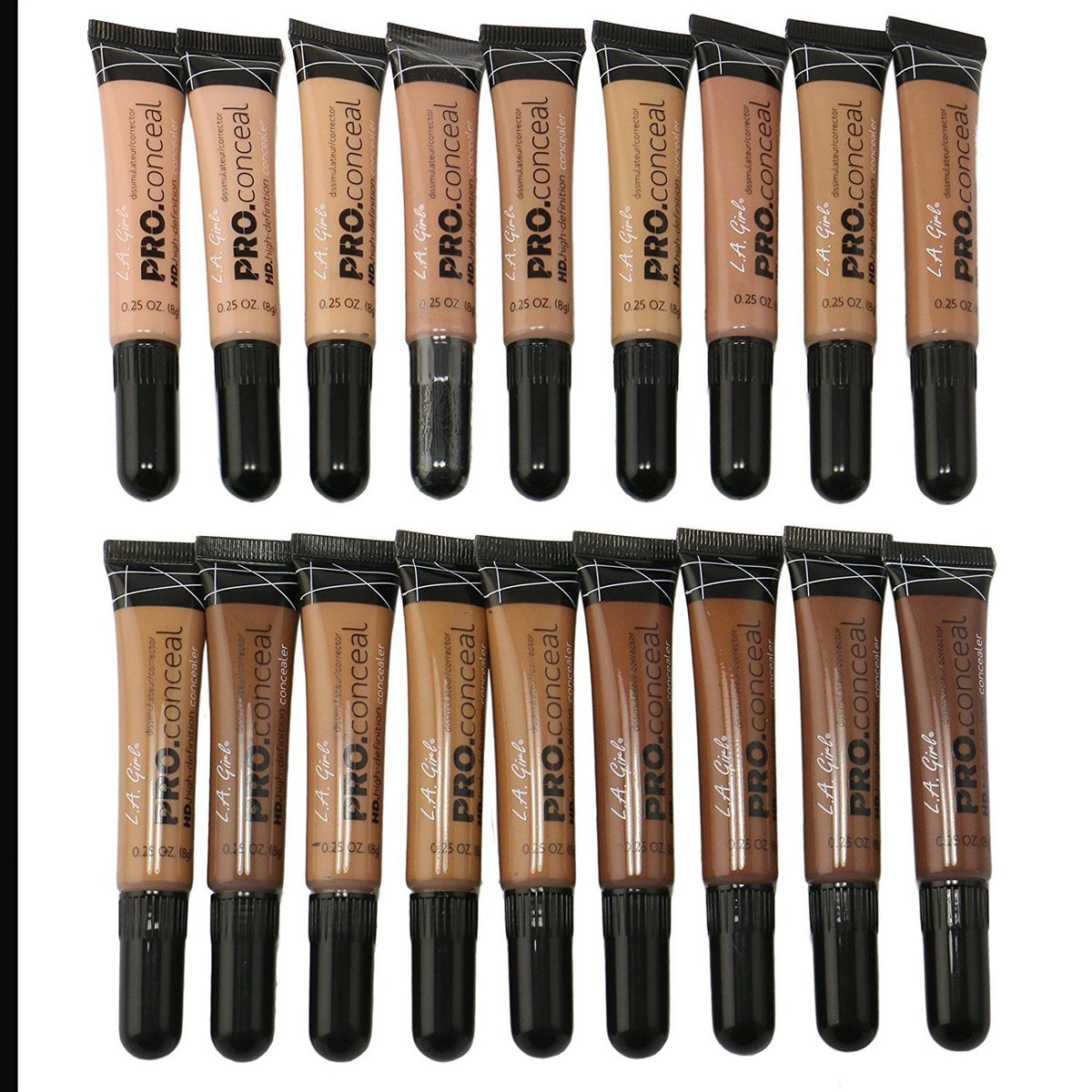 L.A. Girl PC Pro Conceal GC971-988 color set for customizable, even-toned coverage.