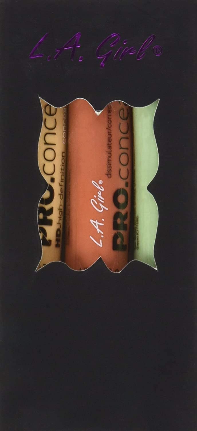 L.A. Girl Pro Conceal green corrector close-up neutralizes redness around blemishes.