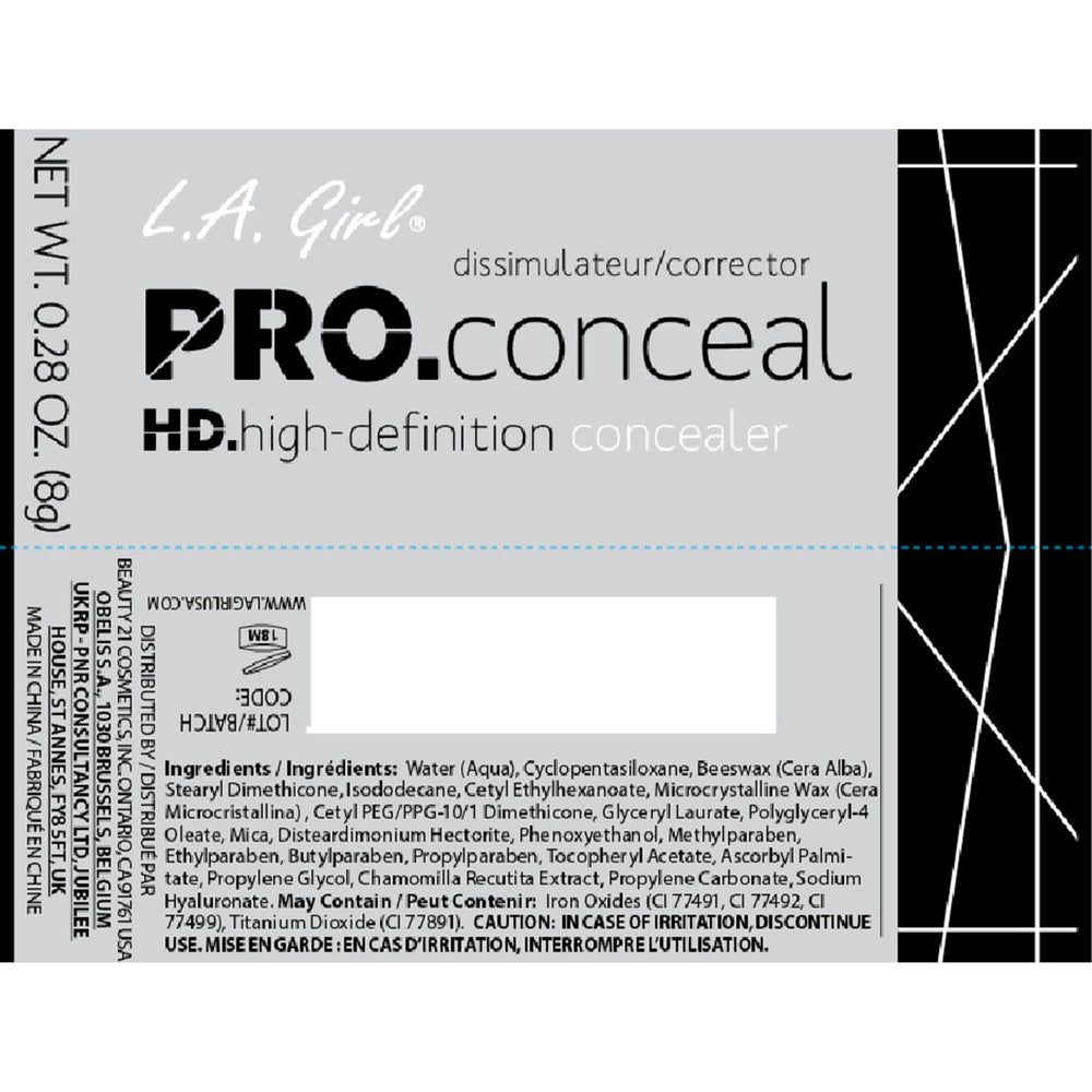 L.A. Girl Pro Conceal HD under-eye area with dark circles coverage.