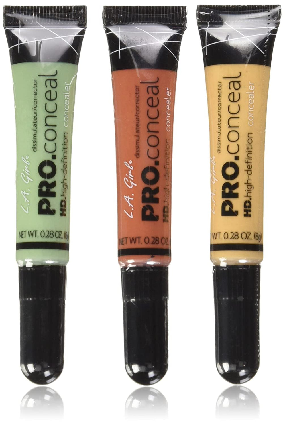 L.A. Girl Pro Conceal orange corrector close-up balances redness for even skin tone.