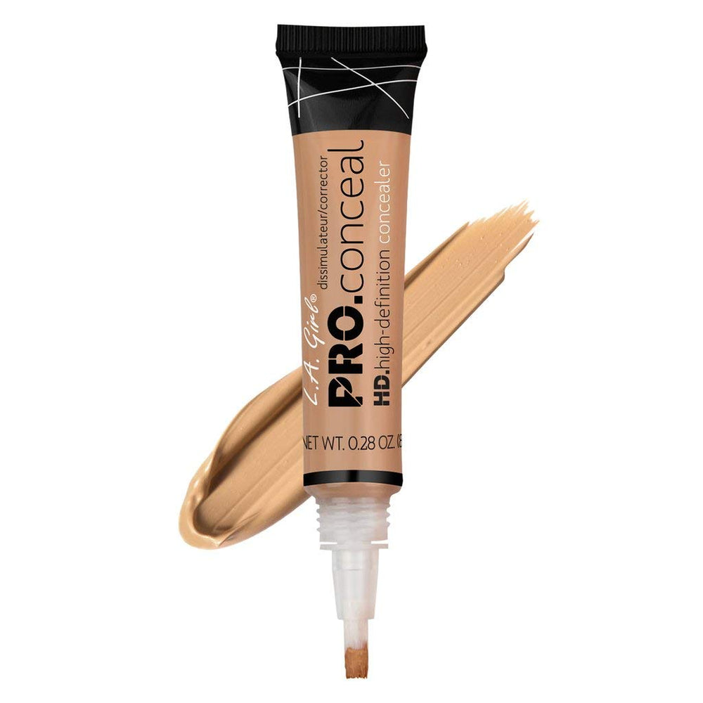 L.A. Girl Pro Concealer Medium Beige brush-tip applicator enables precise coverage.