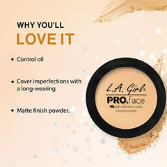 L.A. Girl Pro.Face Matte pressed powder Creamy Natural mirror for on-the-go touch ups.