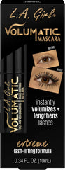 L.A. Girl Volumatic Mascara Ultra Black GMS651 bottle with bold lashes.