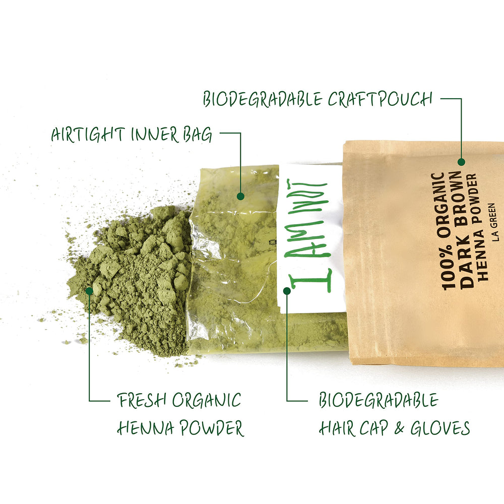 LA GREEN included gloves and cap protect skin during dyeing.