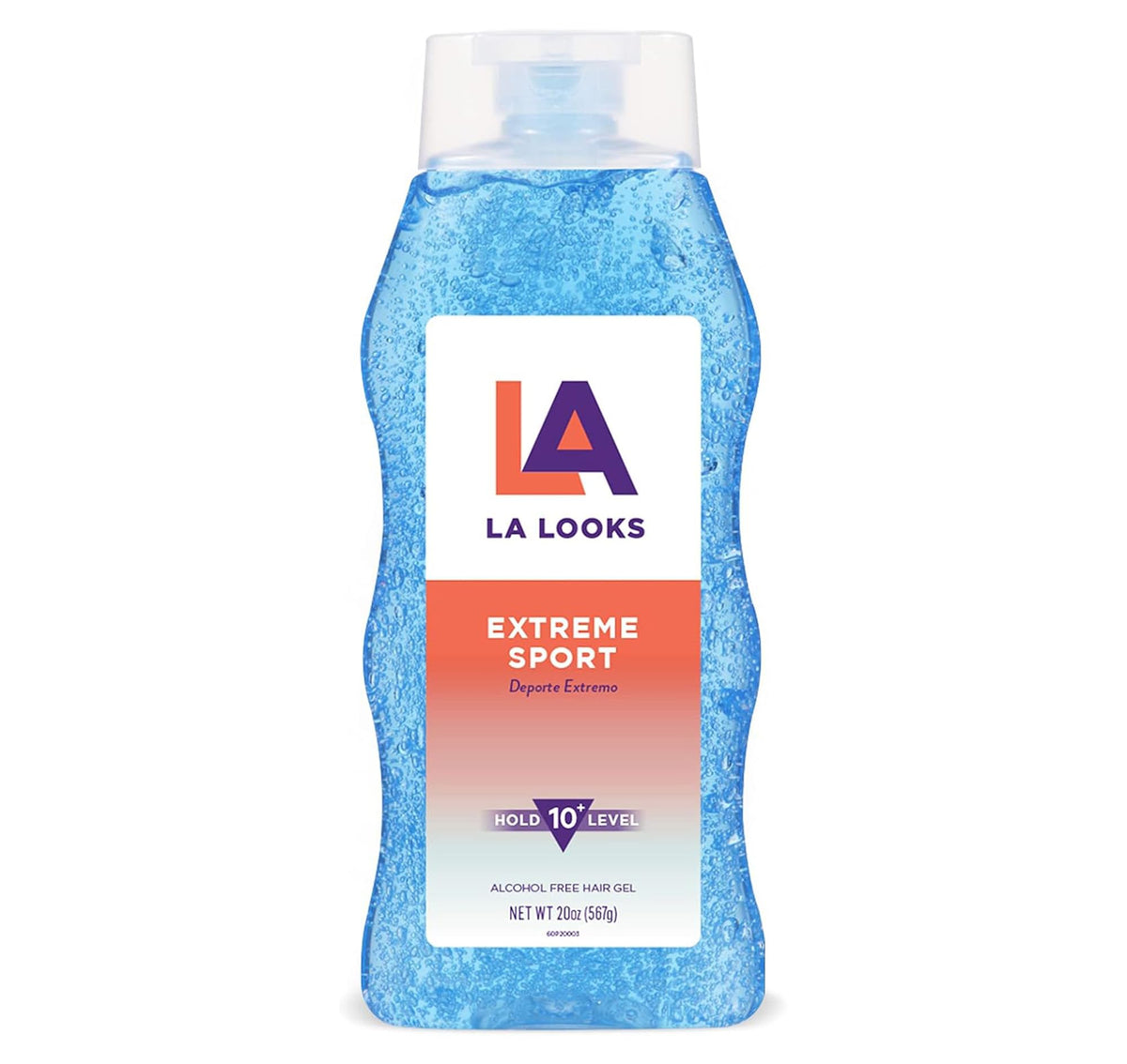 L.A. Looks Extreme Sport gel bottle provides strong hold for high-activity styling.