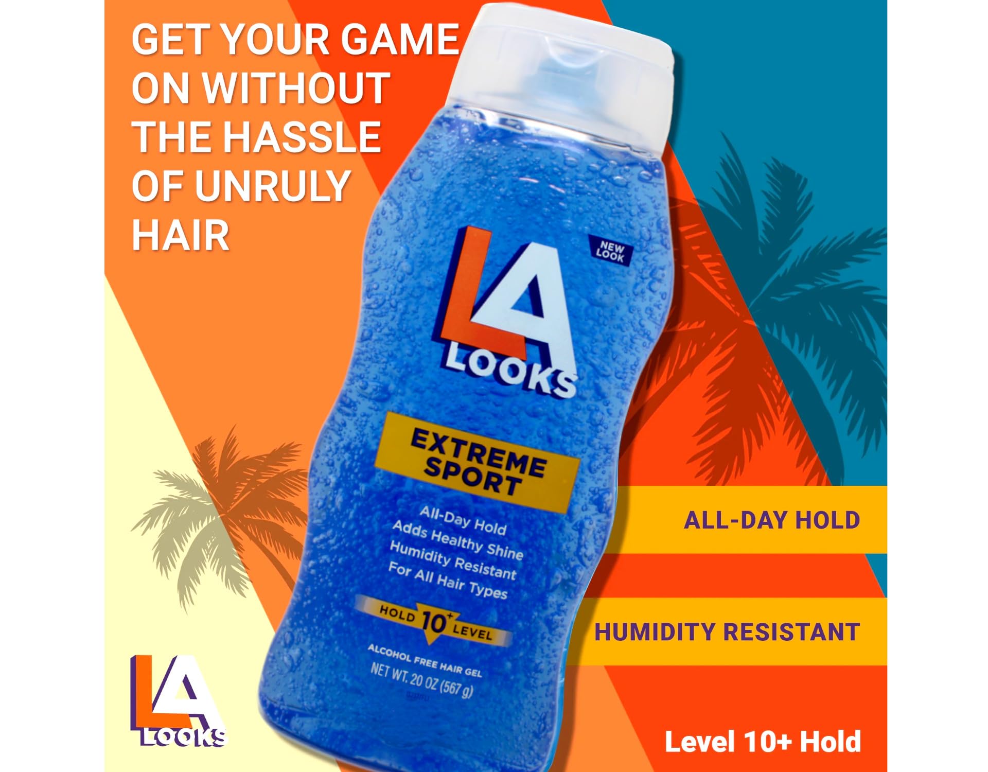 Color-treated hair remains vibrant with LA Looks Extreme Sport Gel formula.