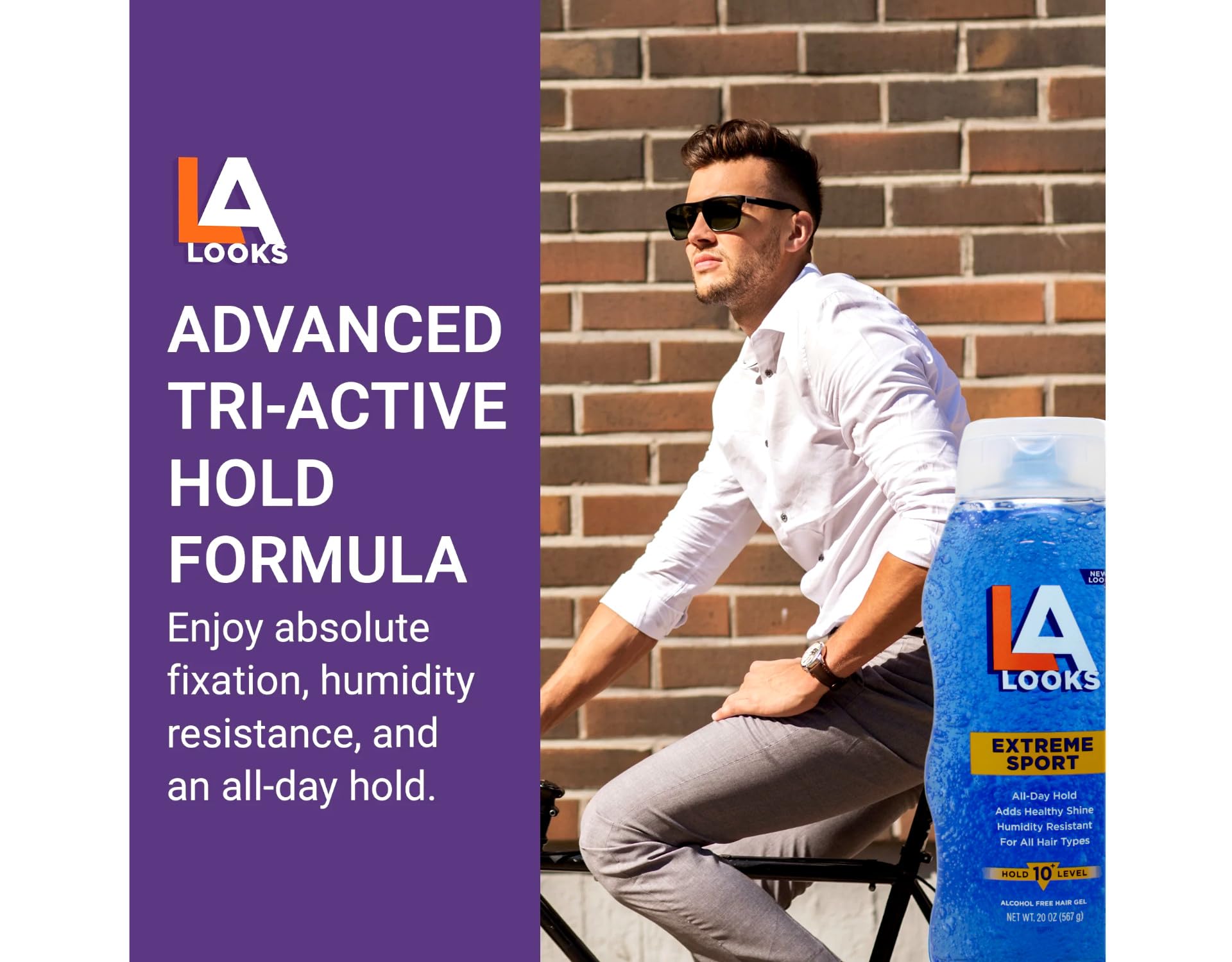 Durable hold during workouts provided by LA Looks Extreme Sport Gel.
