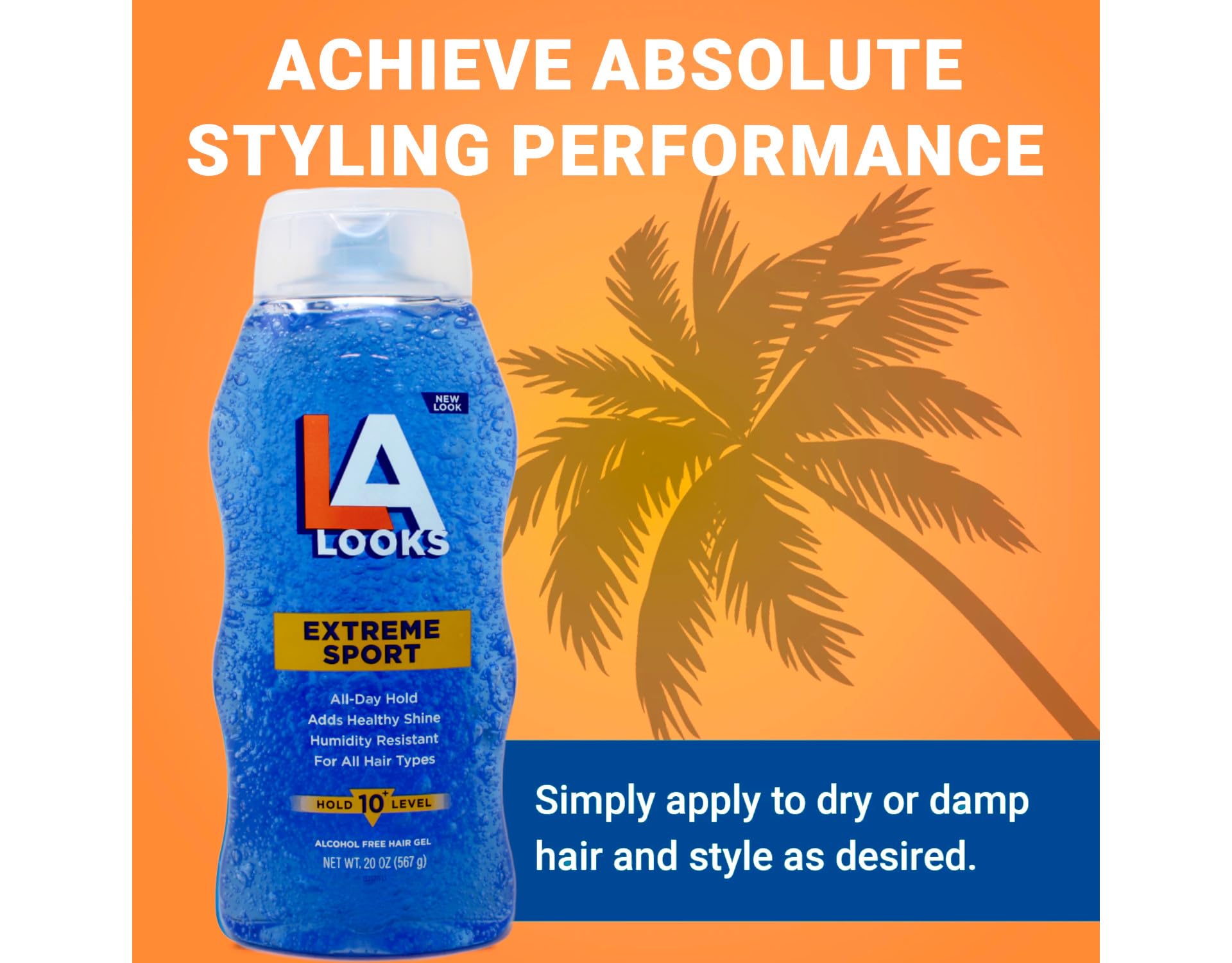 Three-pack packaging of LA Looks Extreme Sport Gel.