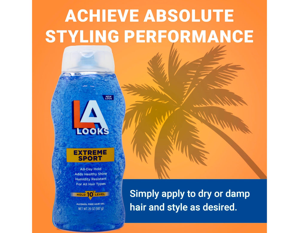 Three-pack packaging of LA Looks Extreme Sport Gel.