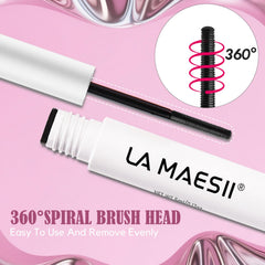 La Maesii Lash Remover acts in 30 seconds to soften adhesive before removal.