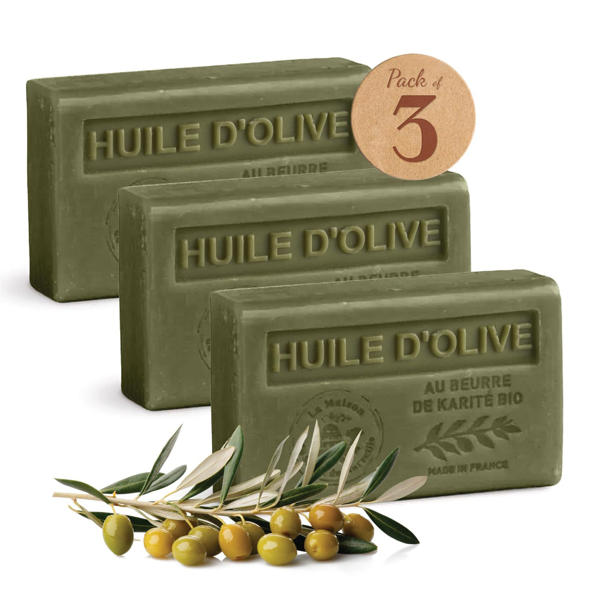 La Maison du Savon de Marseille trio soap bars with olive oil and organic shea butter