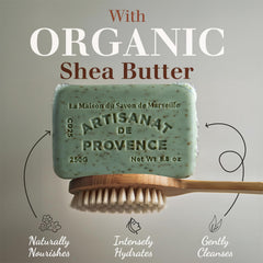 La Maison du Savon de Marseille verbena bar packaging—eco-friendly design.