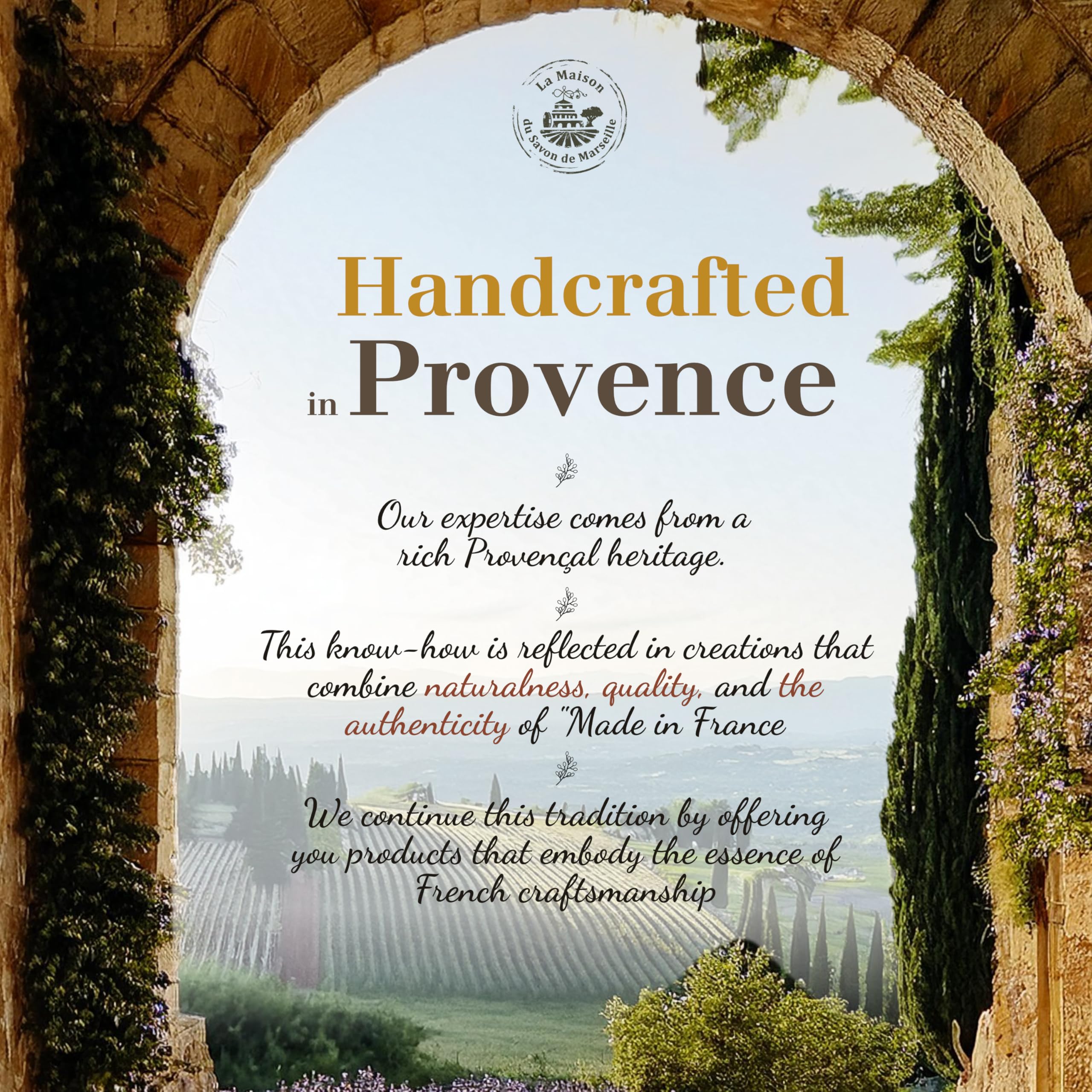 Grasse fragrance adds a subtle, comforting scent during routine