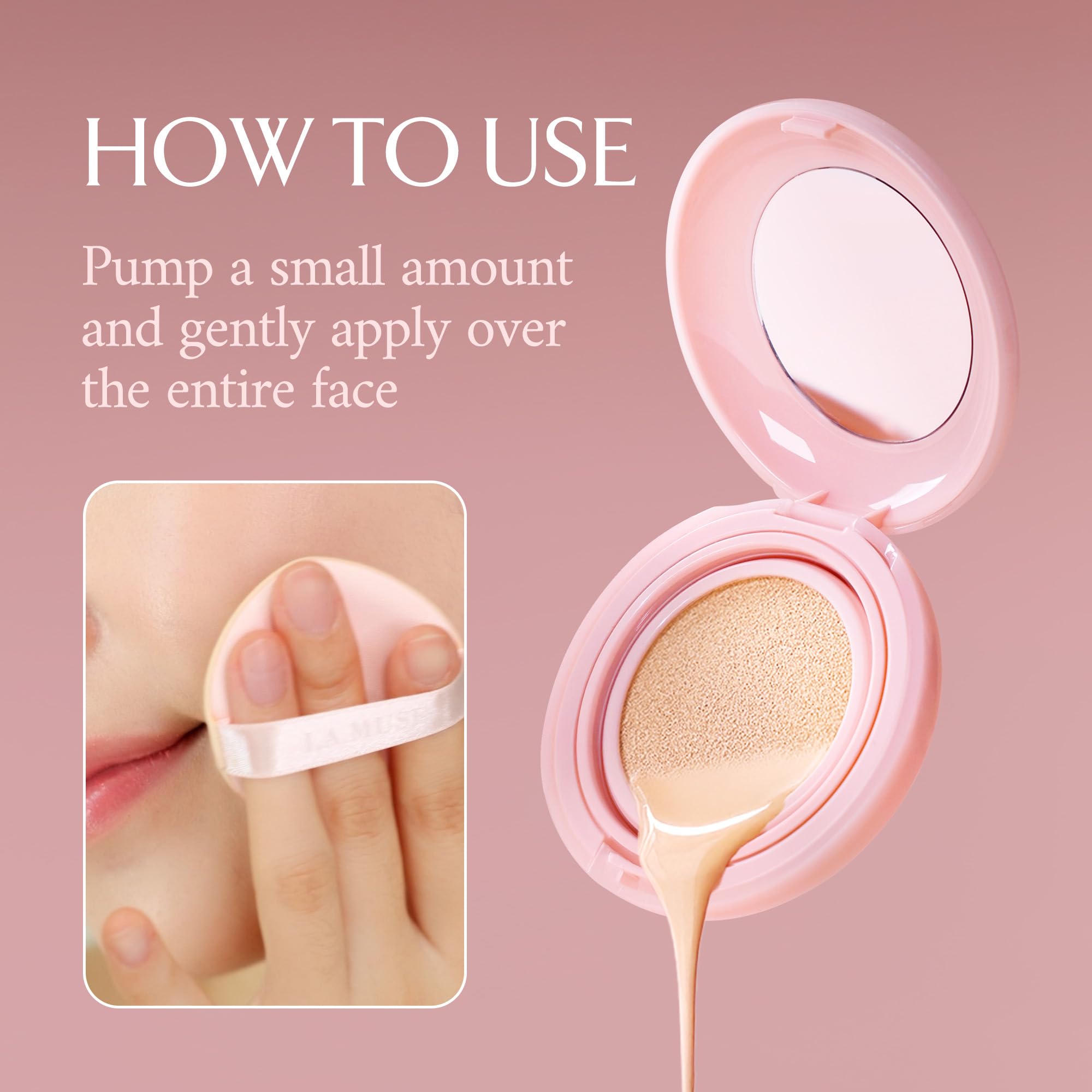 LA MUSE cushion dermatologist-tested with 0.00 irritation score for sensitive skin