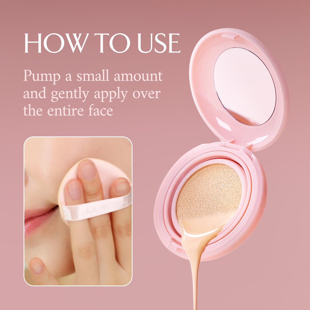 LA MUSE cushion dermatologist-tested with 0.00 irritation score for sensitive skin