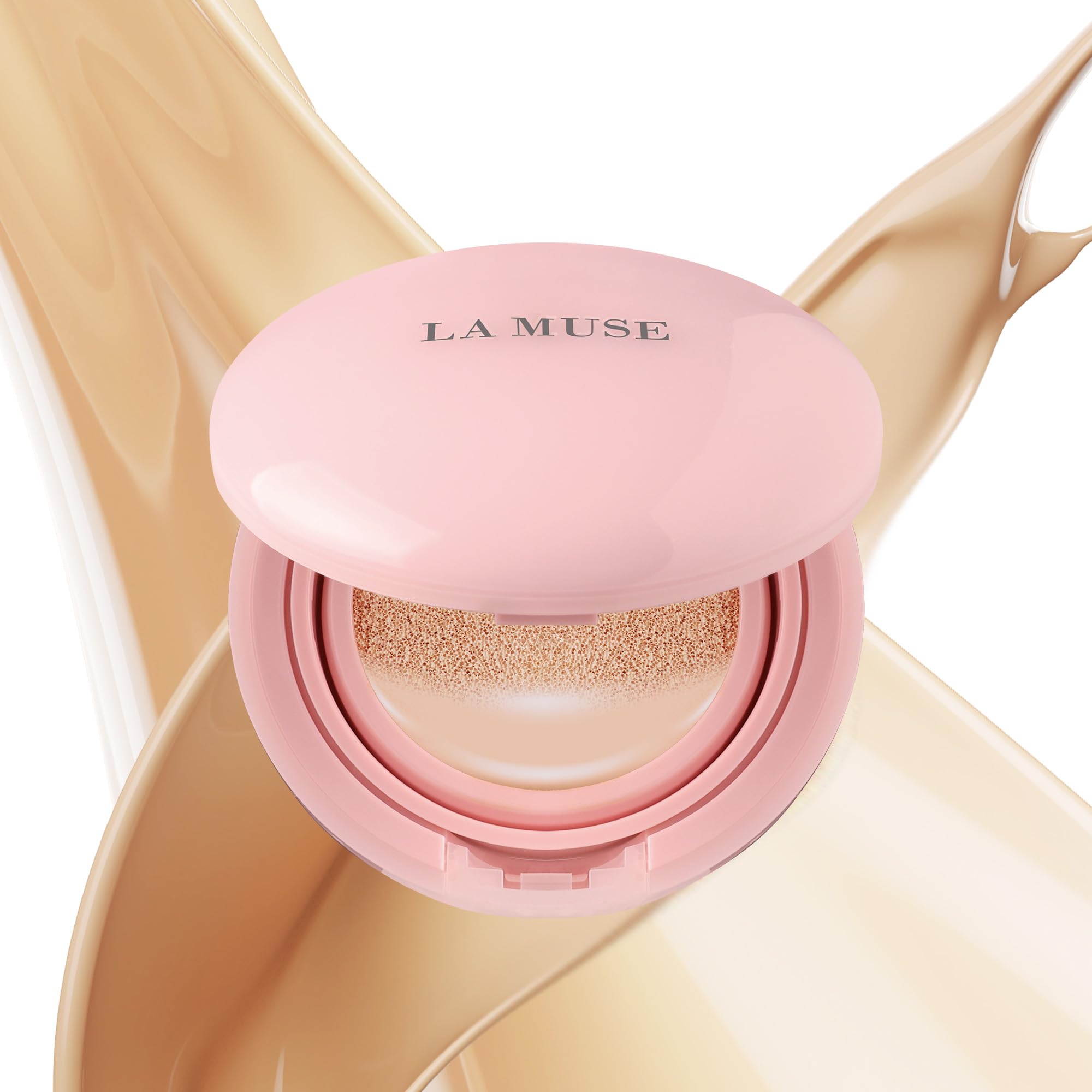 LA MUSE Korean Glow Cushion No.20 Pure Ivory application for fair skin.
