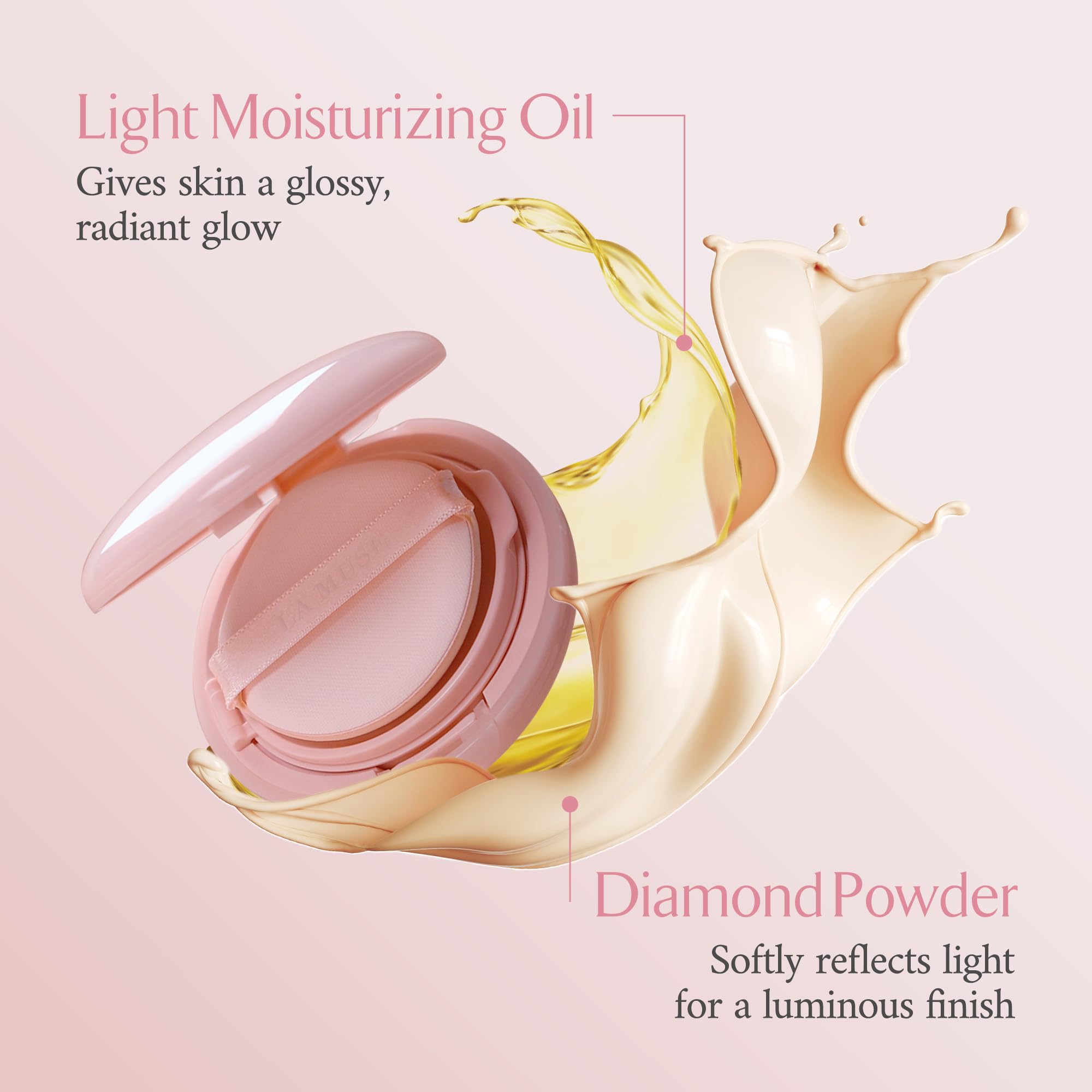 LA MUSE Rubycell water-drop puff blends evenly for a smooth glow