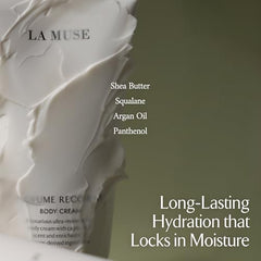 LA MUSE shea butter cream swirl indicates creamy, non-sticky finish
