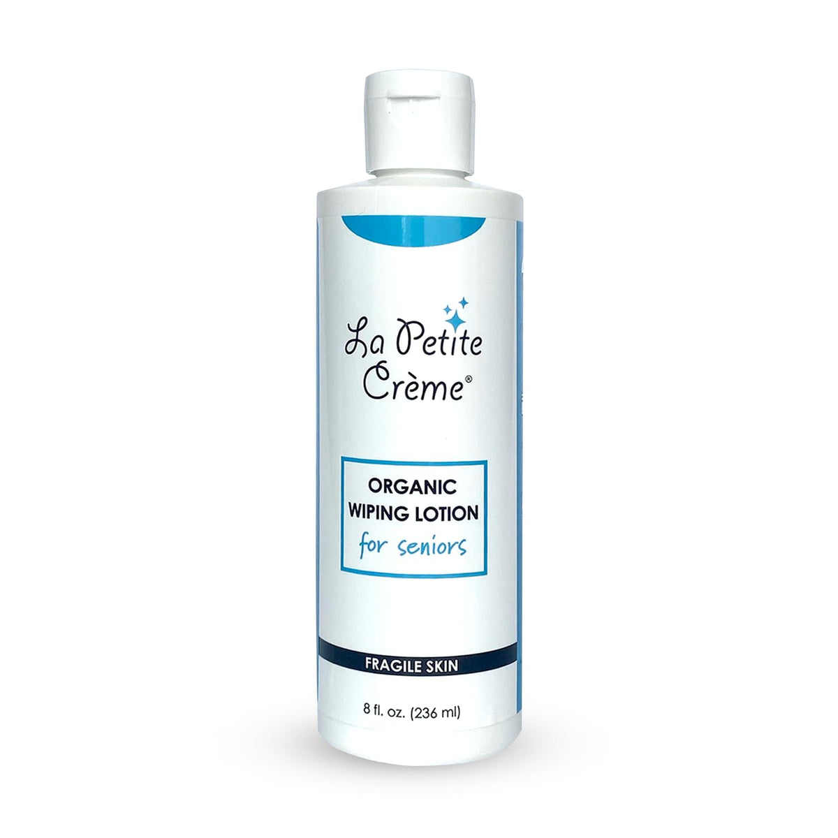 La Petite Creme liniment wiping lotion bottle pour for easy, gentle application.