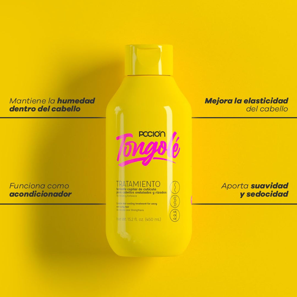 Tongolé Hair Mask tub emphasizes deep nourishment for curls.