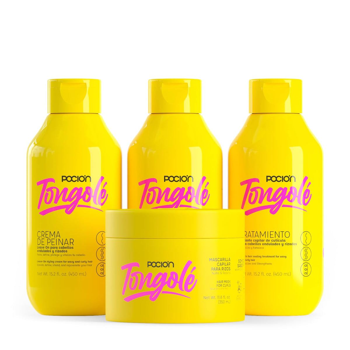 La Pocion Tongolé Shampoo bottle ready to hydrate and define curls.