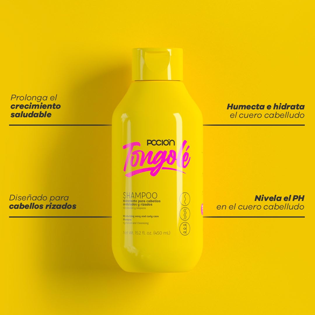 Tongolé Shampoo close-up highlighting natural ingredient blend.