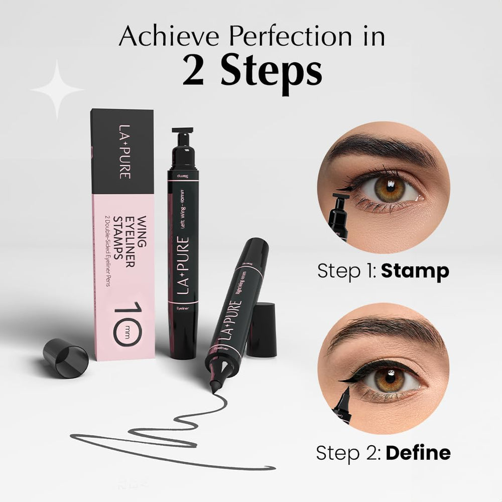 LA PURE application in action showing stamp and liner in one motion.