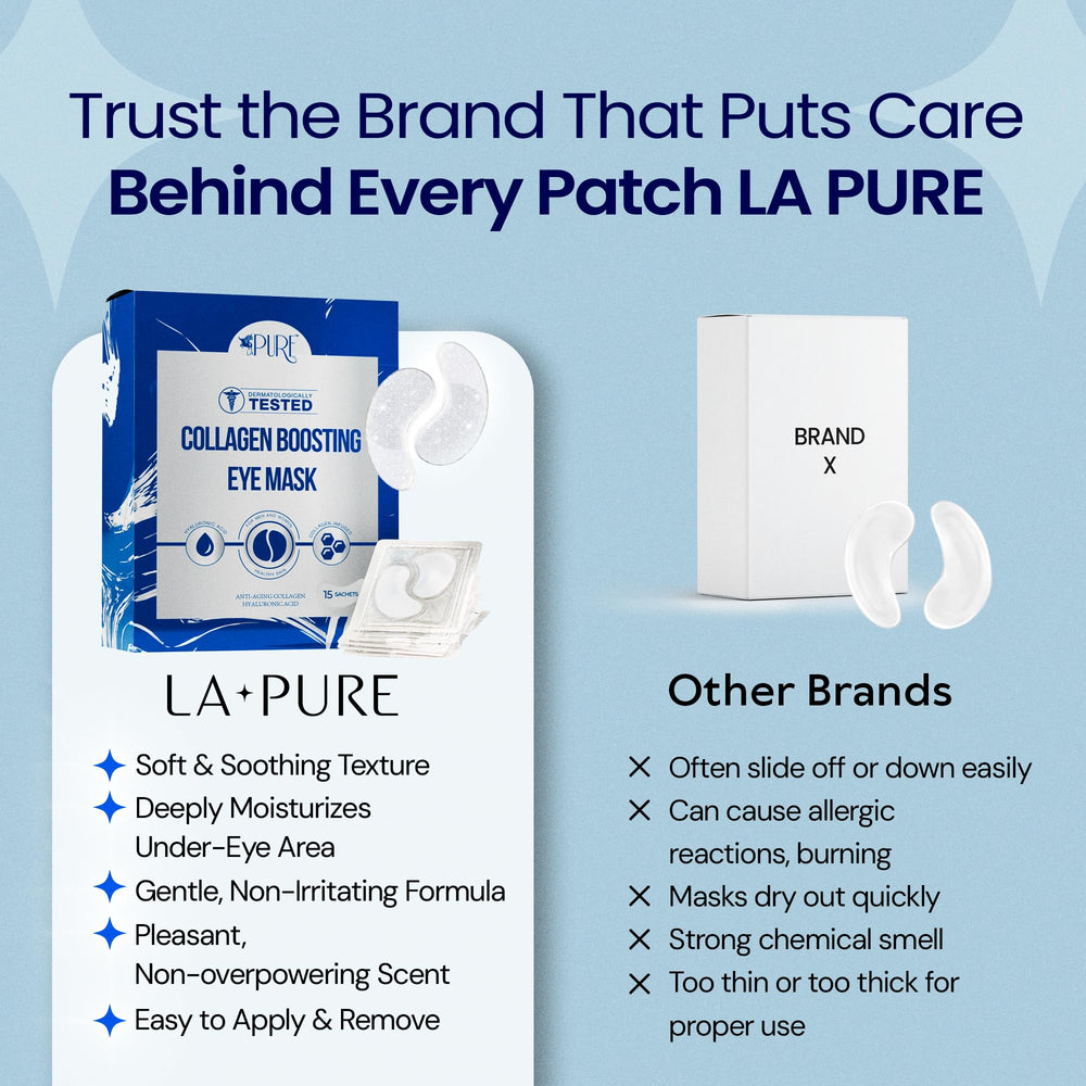 LA PURE dark circle reducing patches help morning routines look more awake.