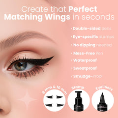 LA PURE double-ended eyeliner pen with stamp and fine-tip end for precision.