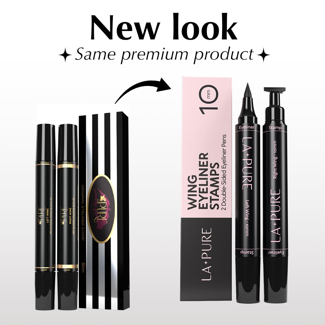 LA PURE eyeliner stamp right wing creates matching wing for everyday wear.