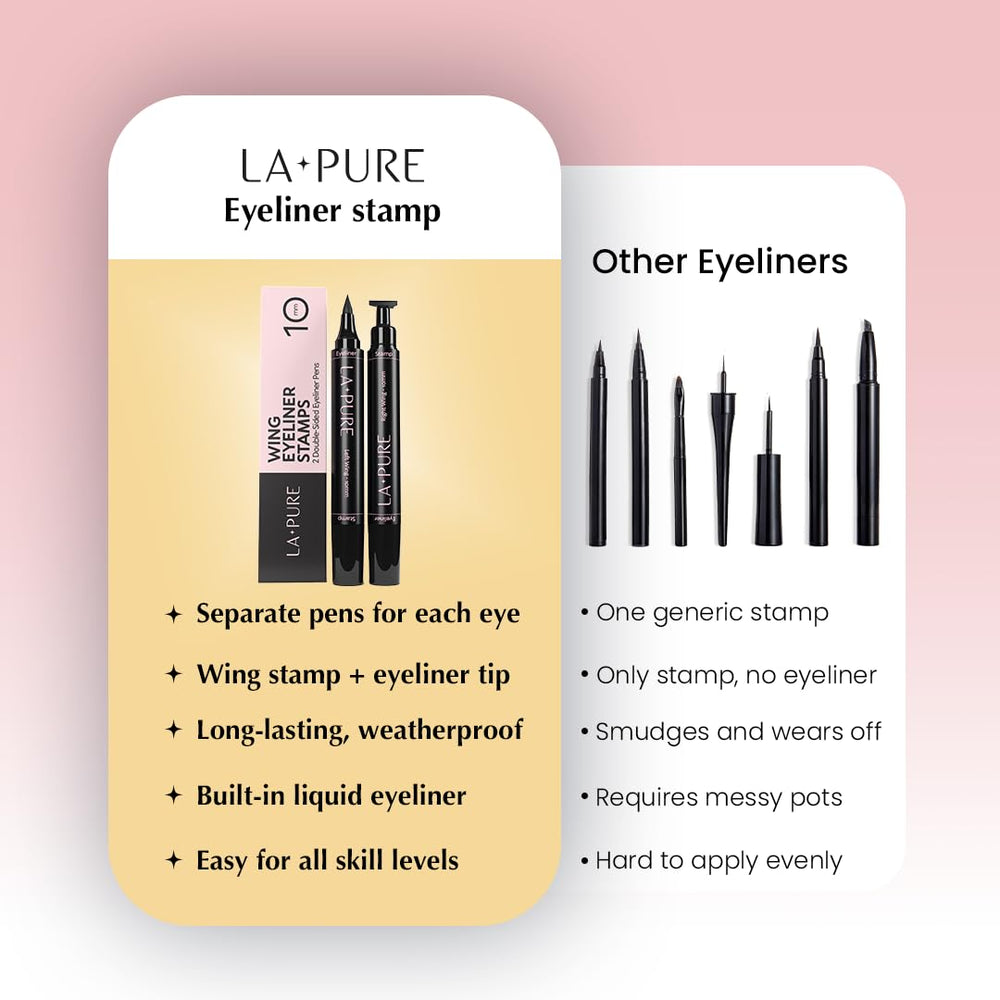 LA PURE left-right stamps labeled clearly for effortless wing symmetry.