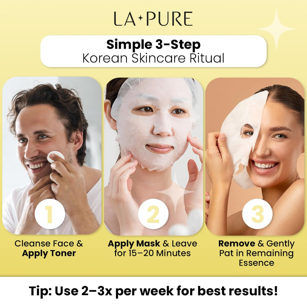 LA PURE Snail Mucin Mask cotton sheet texture for comfortable wear.
