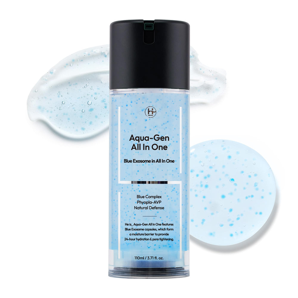 LAB BY He is_ men's face moisturizer bottle with pump emphasizing non-greasy hydration