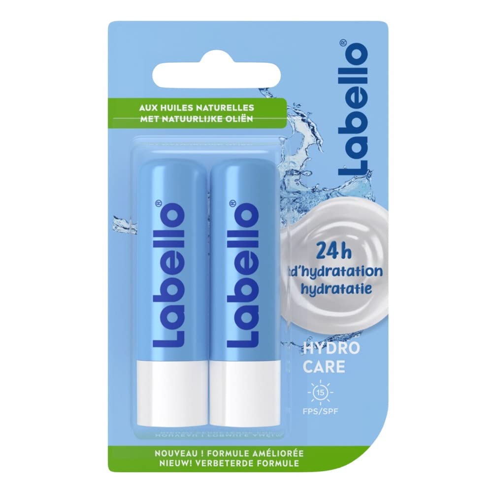 Labello Hydro Care double-pack lip balm with SPF 15 for daily lip protection