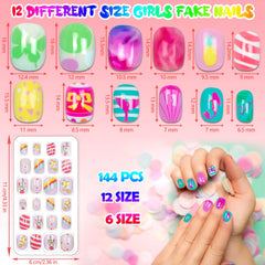 Labeol kids nail art patterns showcase six cute designs in bright colors