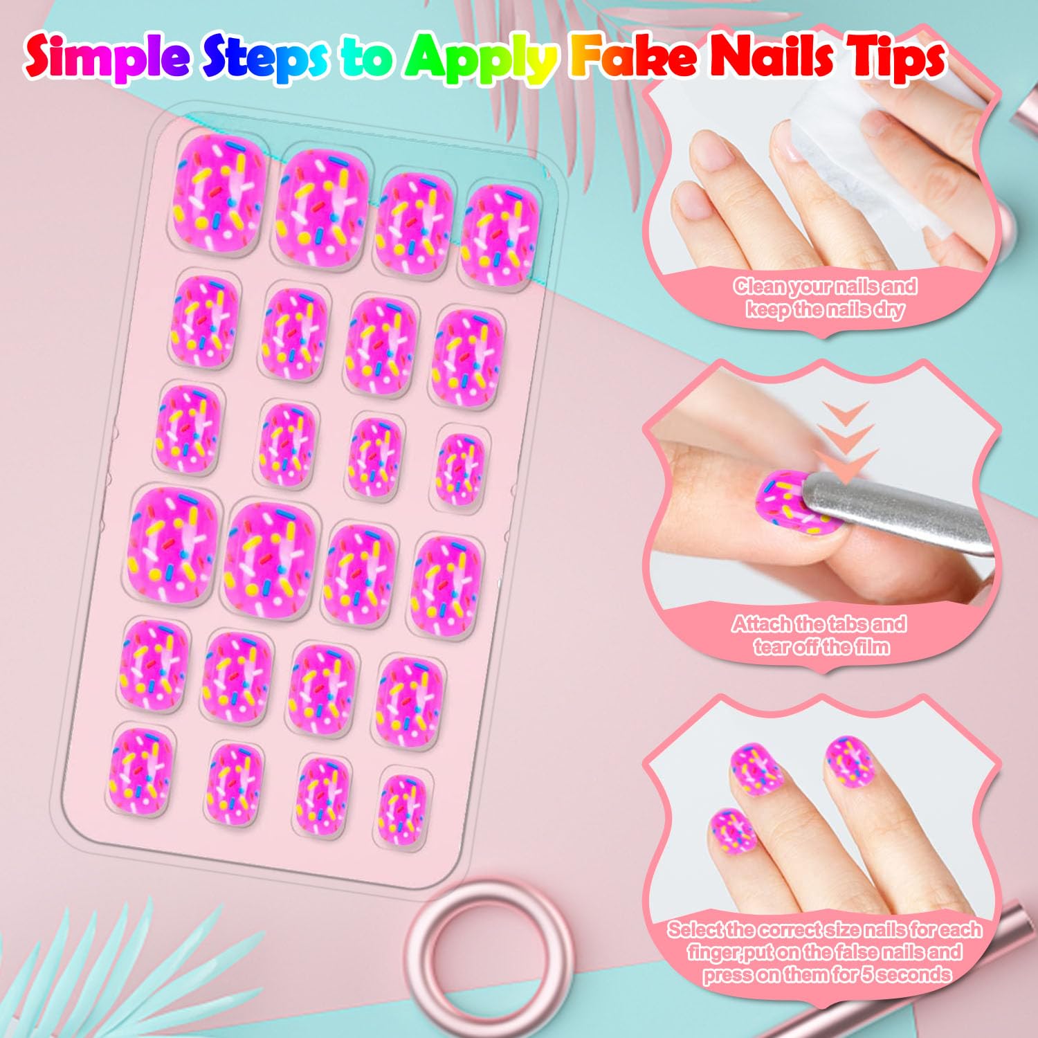 Labeol 12 different sizes per box to fit most young nails