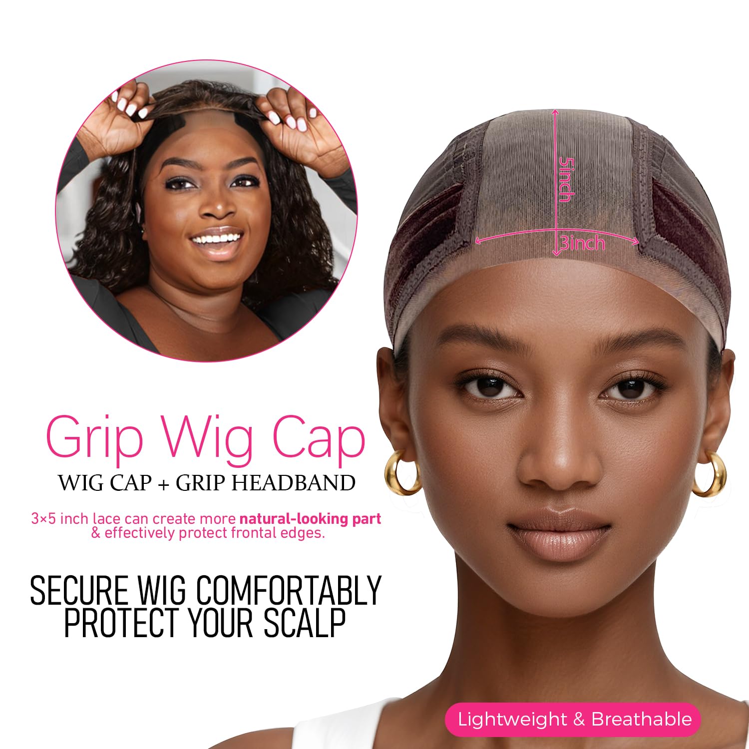 Labhairs transparent lace cap offers discreet, natural look under wigs