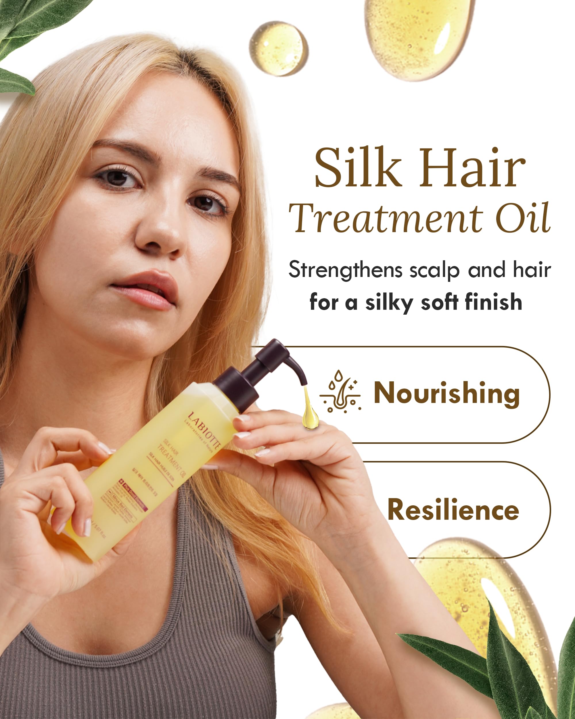LABIOTTE Silk Oil creamy texture delivers rich nourishment for dry strands