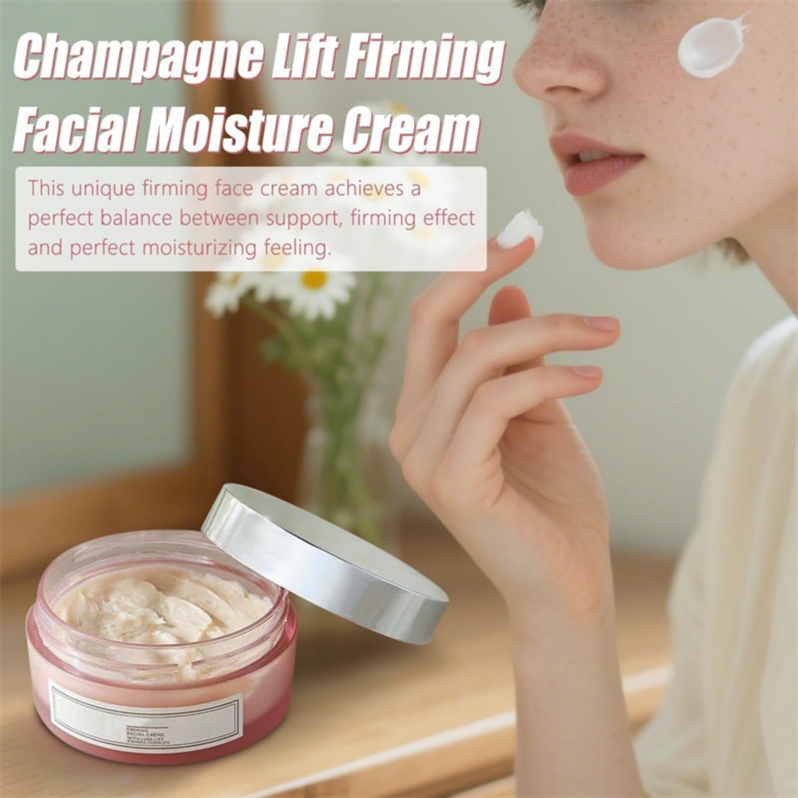 LABJD Champagne Lift Firming Facial Cream jawline massage upward.