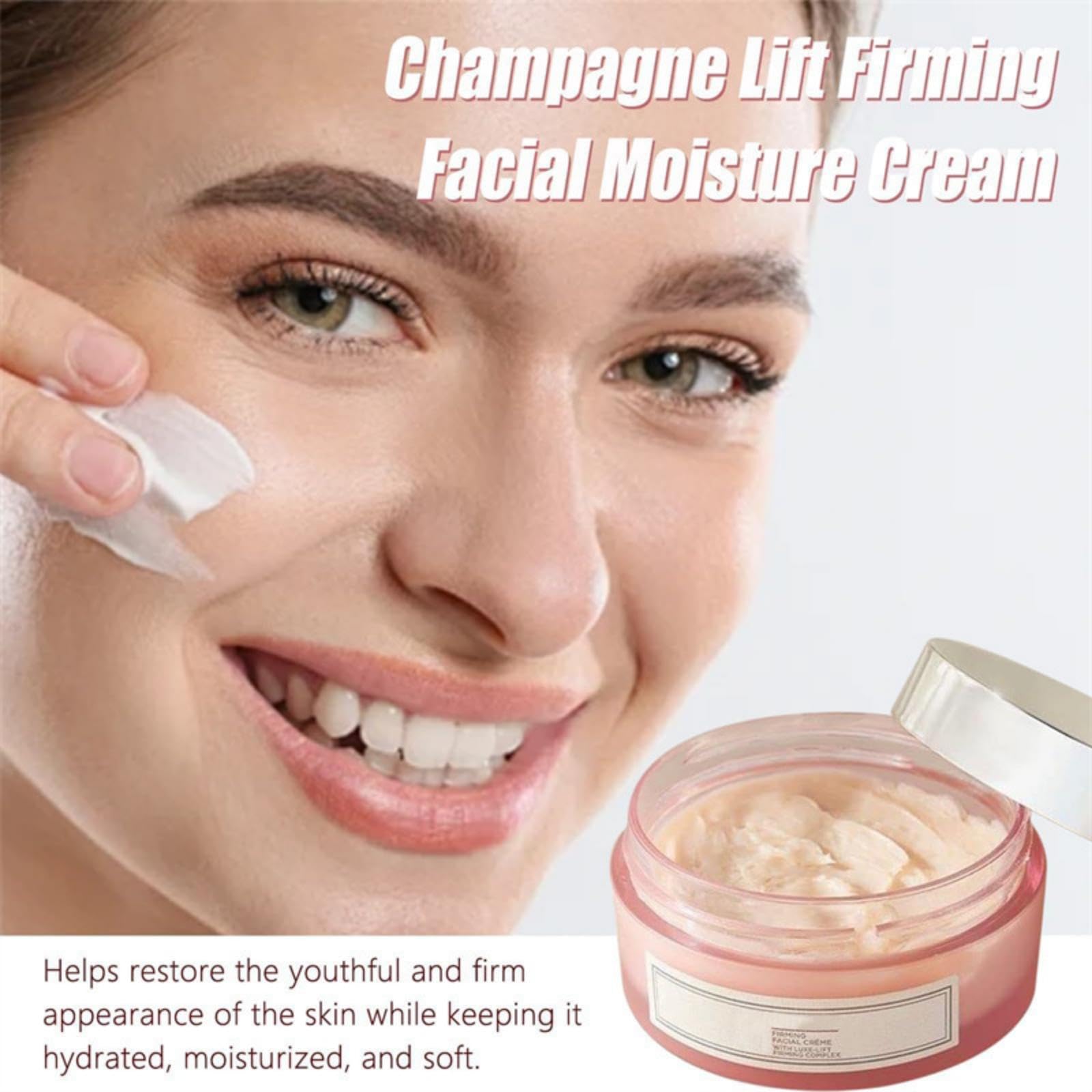 LABJD Champagne Lift Moisture Cream swatch showing dewy hydration.