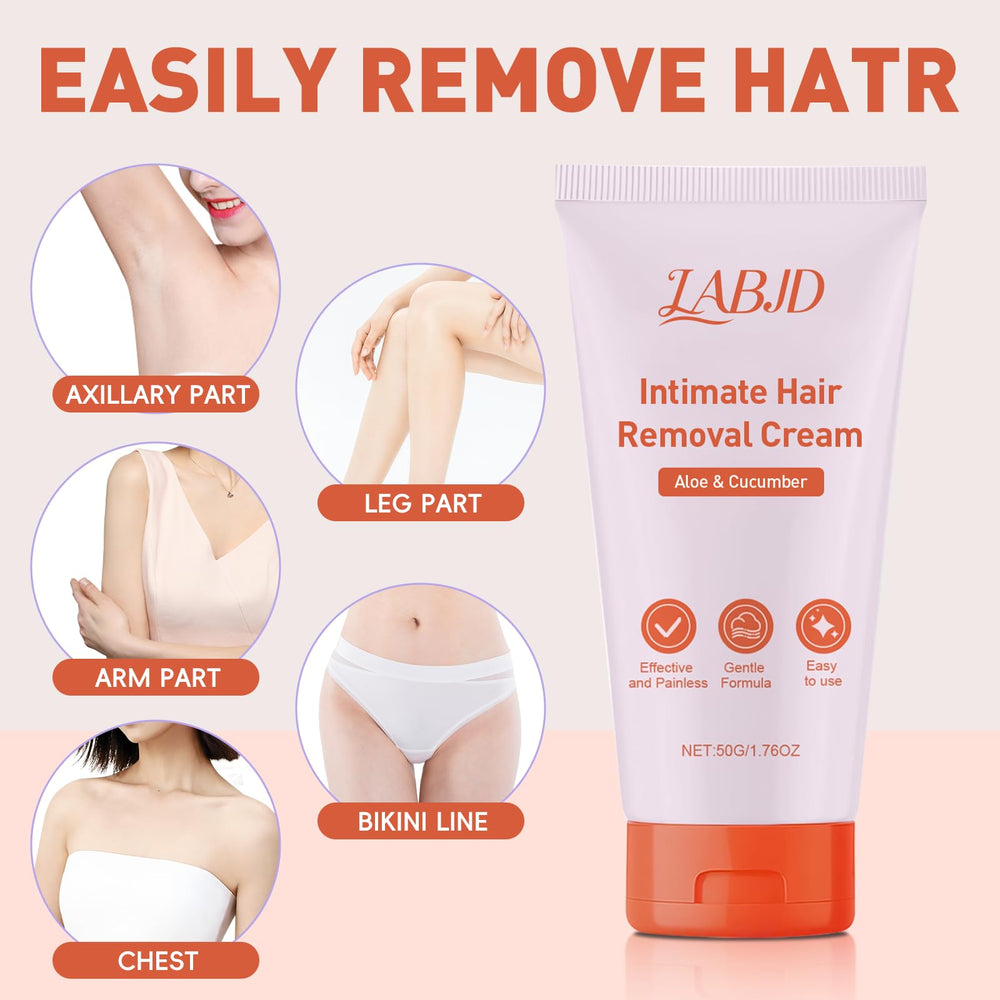 LABJD Hair Removal Cream demonstrating fast action for quick, smooth results.